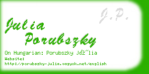 julia porubszky business card